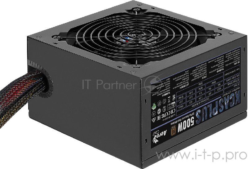 Блок питания Aerocool 500W RTL KCAS-500PLUS { 80+ bronze (24+4+4pin) APFC 120mm fan 7xSATA RTL}