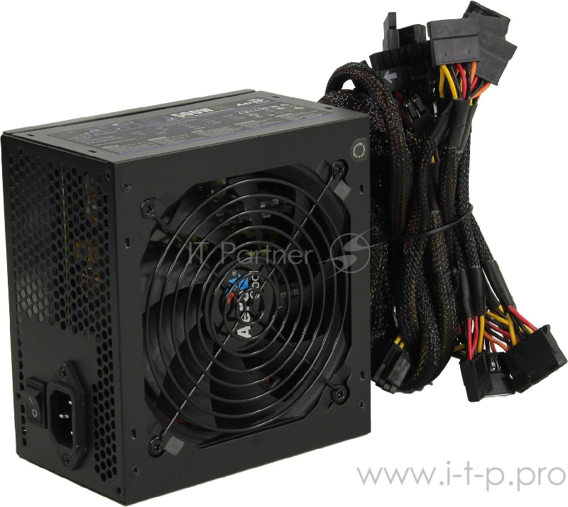Блок питания Aerocool 500W RTL KCAS-500PLUS { 80+ bronze (24+4+4pin) APFC 120mm fan 7xSATA RTL}