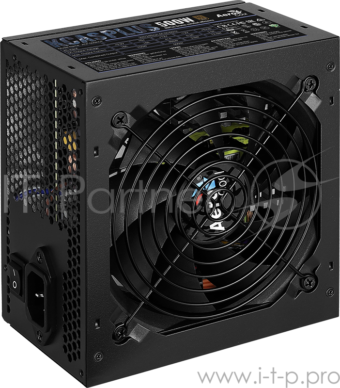 Блок питания Aerocool 500W RTL KCAS-500PLUS { 80+ bronze (24+4+4pin) APFC 120mm fan 7xSATA RTL}