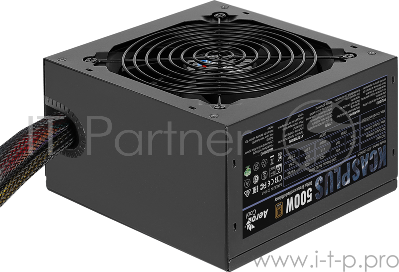 Блок питания Aerocool 500W RTL KCAS-500PLUS { 80+ bronze (24+4+4pin) APFC 120mm fan 7xSATA RTL}