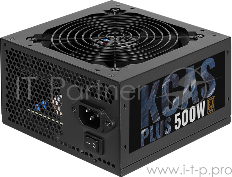 Блок питания Aerocool 500W RTL KCAS-500PLUS { 80+ bronze (24+4+4pin) APFC 120mm fan 7xSATA RTL}