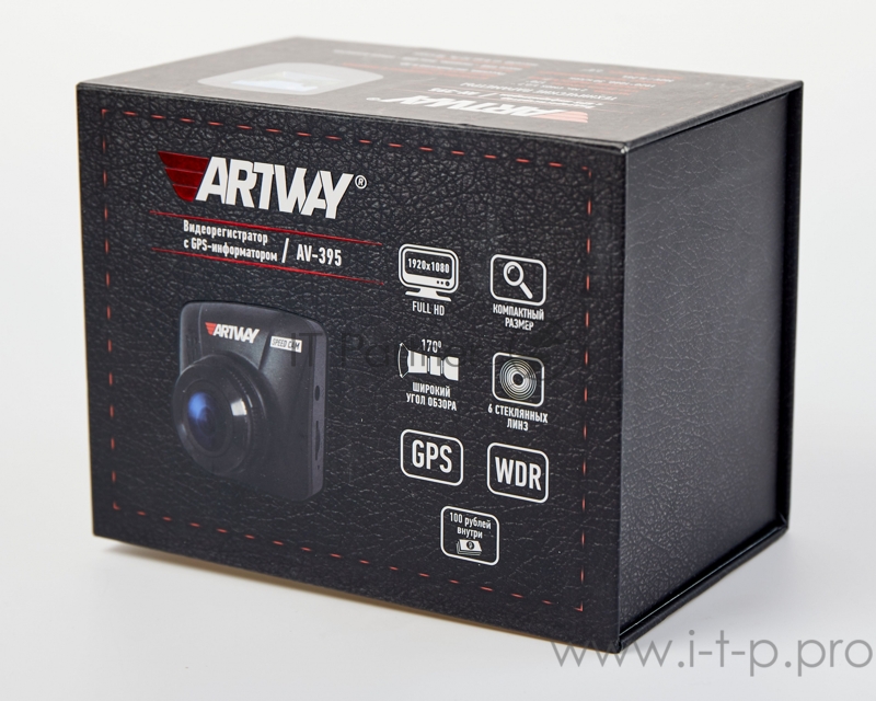 Видеорегистратор Artway AV-395 черный 2Mpix 1080x1920 1080p 170гр. GPS