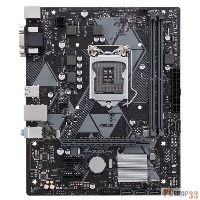 Материнская плата ASUS PRIME H310M-K RTL {Socket 1151, iH310, 2*DDR4, PCI-E, SATA 6Gb/s, 8ch, GLAN, USB3.1, D-SUB + DVI-D, mATX}
