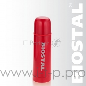 Термос Biostal NB-350 C-R узкое горло,0,35 л., с кноп. цв.красный