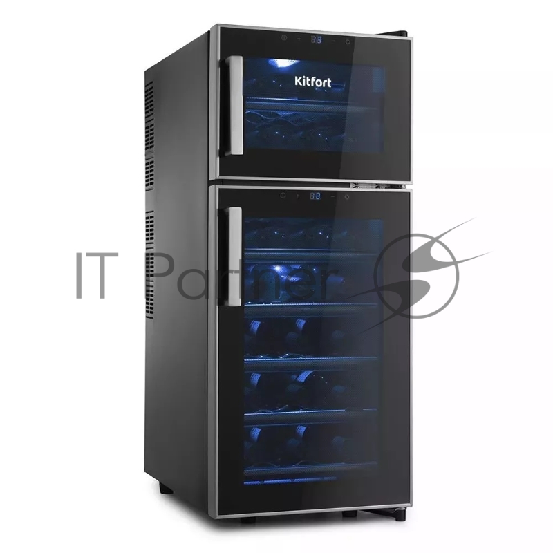 Винный шкаф Kitfort KT-2407 черный (двухкамерный)