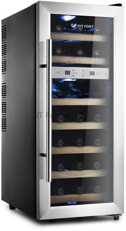 Винный шкаф Kitfort КТ-2406 нержавеющая сталь (двухкамерный)