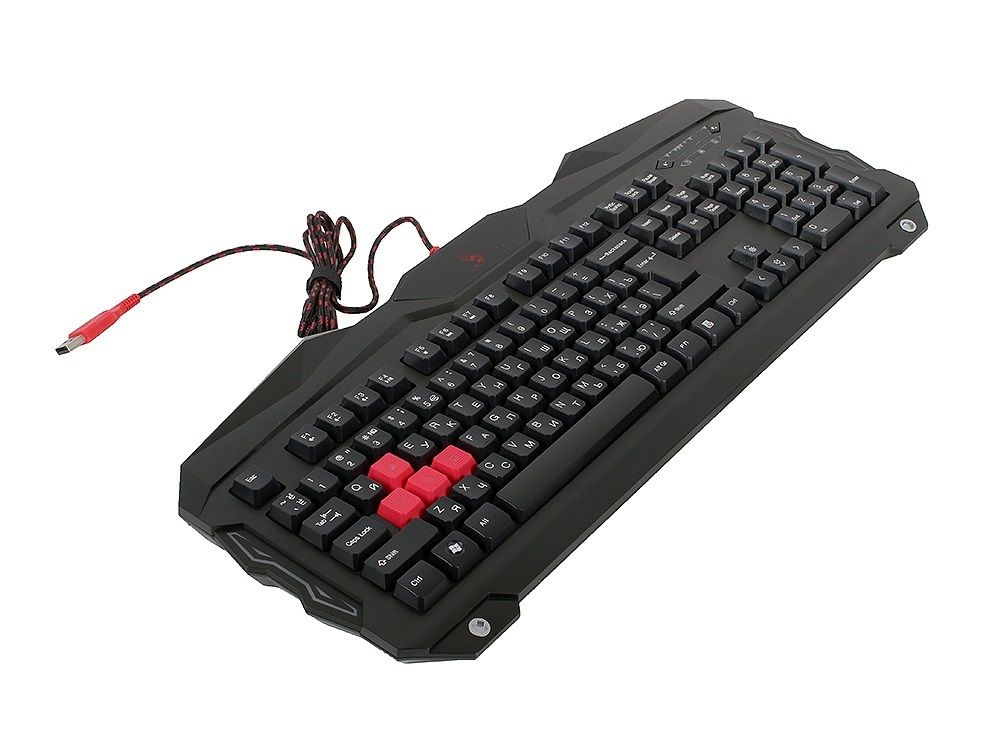 Клавиатура A4 B210 черный USB Multimedia Gamer LED