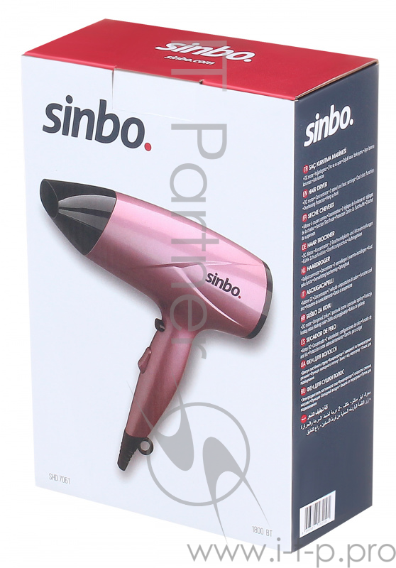 Фен Sinbo SHD 7061, 1800Вт, розовый