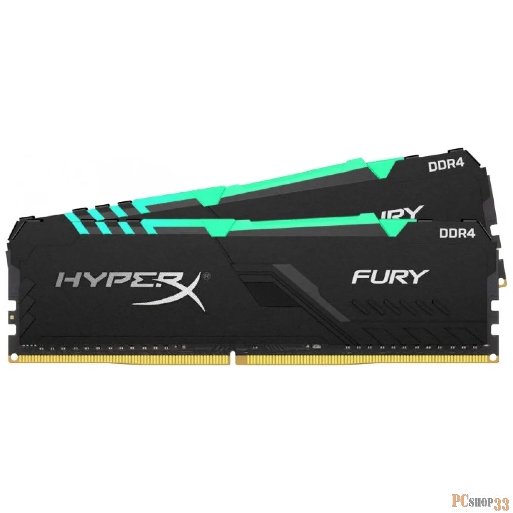 Оперативная память DDR4 DIMM 32Gb PC27733, 3466Mhz, Kingston HyperX FURY RGB CL18 (Kit of 2) (HX436C18FB4AK2/32) (retail)