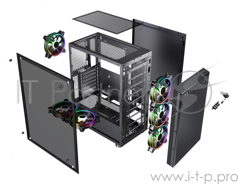 Корпус Accord 3407 черный без БП ATX 2xUSB2.0 2xUSB3.0 audio bott PSU