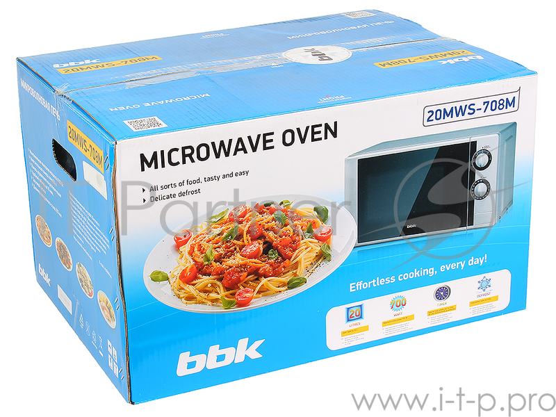 Микроволновые печи BBK BBK 20MWS-708M/BS черный/серебро , 20л., 700Вт