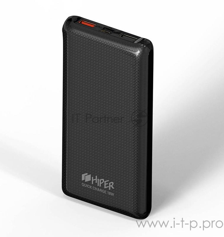 Мобильный аккумулятор Hiper Quick 10000 Li-Pol 10000mAh 2.4A+2.4A+2.4A+2.4A черный 4xUSB