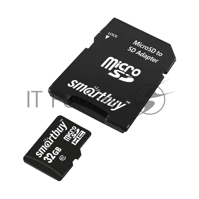 Карта памяти MicroSDHC (Transflash) 32Gb Smart Buy (Class 10)+SD адаптер