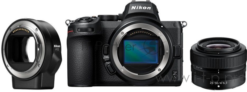 Фотоаппарат Nikon Z 5 черный 24.3Mpix 3.2 4K WiFi 24-50 f/4-6.3 + FTZ EN-EL15c