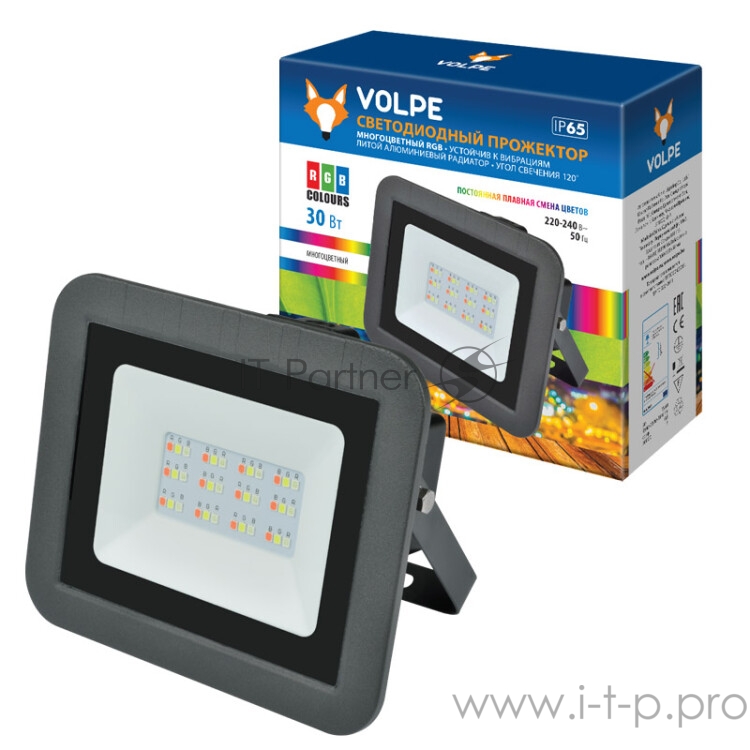 Светодиодный прожектор Volpe ULF-Q511 30W/RGB IP65 220-240В Black UL-00002562