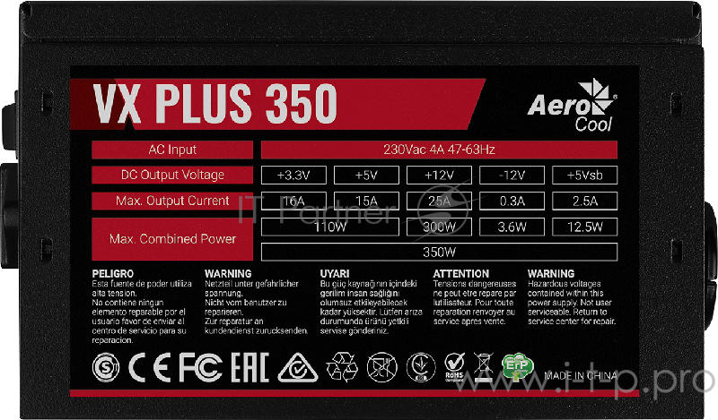 Блок питания Aerocool 350W VX 350 PLUS