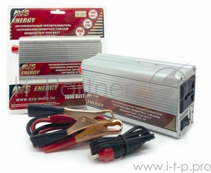 Преобразователь напряжения AVS 12/220V IN-1000W 12В 1000Вт 17х9х6см