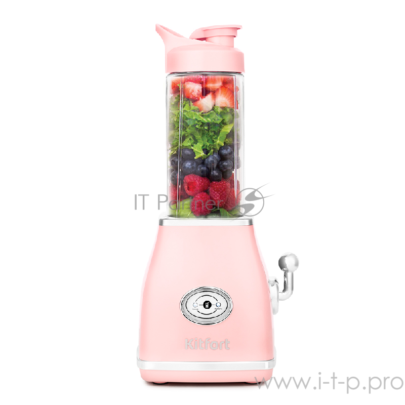 Блендер Kitfort Мощность: 250 Вт.Емкость чаши: 0,5 л.Материал корпуса: пластик,розовый.