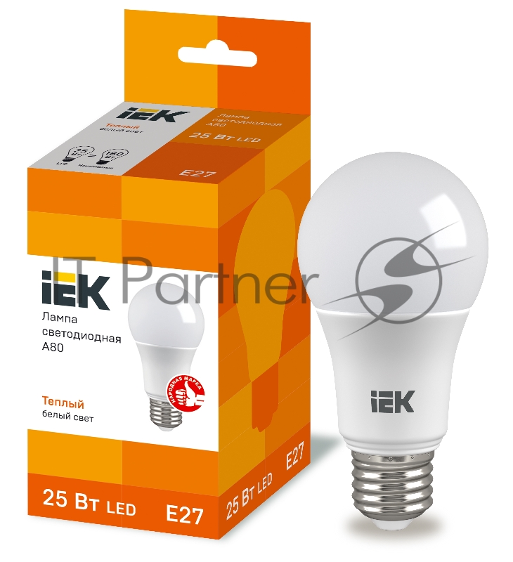 Iek LLE-A80-25-230-30-E27 Лампа LED A80 шар 25Вт 230В 3000К E27