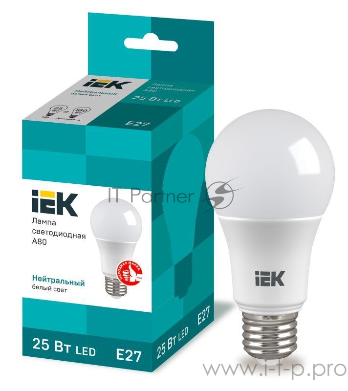 Iek LLE-A80-25-230-40-E27 Лампа LED A80 шар 25Вт 230В 4000К E27