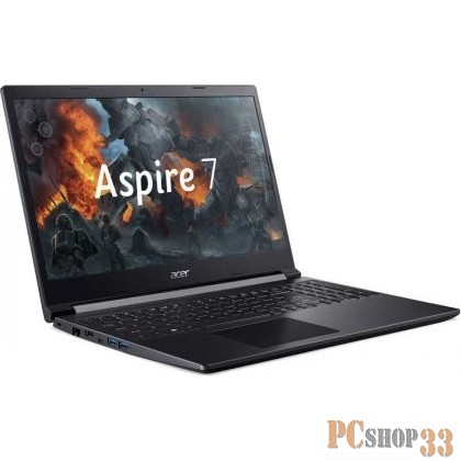 Ноутбук Acer Aspire 7 A715-75G-56X8 Core i5 10300H/8Gb/SSD512Gb/NVIDIA GeForce GTX 1650 Ti 4Gb/15.6/IPS/FHD (1920x1080)/Windows 10/black/WiFi/BT/Cam