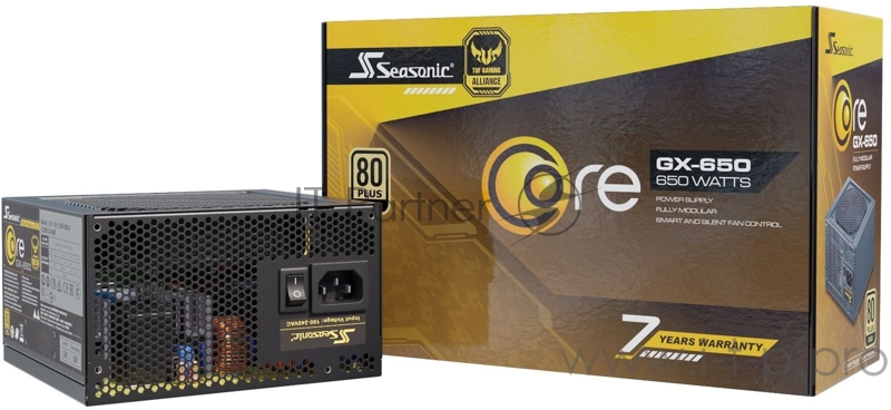 Блок питания Seasonic ATX 650W CORE GX-650 (SSR-650LX) 80+ gold (24+4+4pin) APFC 120mm fan 4xSATA