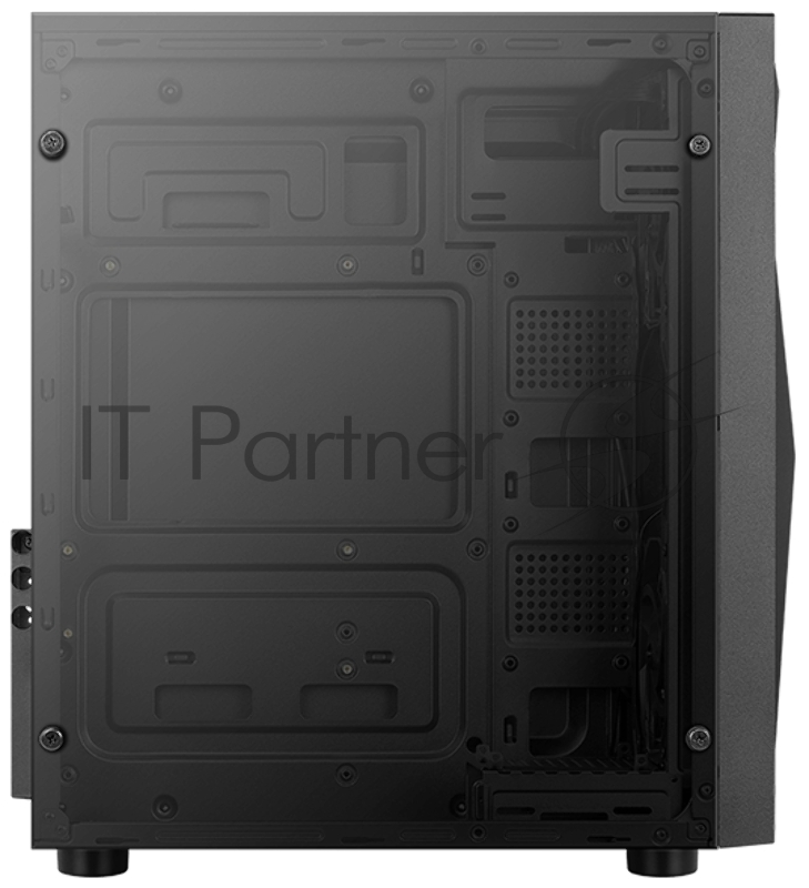 Корпус Aerocool Glider Cosmo V1 без БП, ATX, боковое окно (закаленное стекло), черный