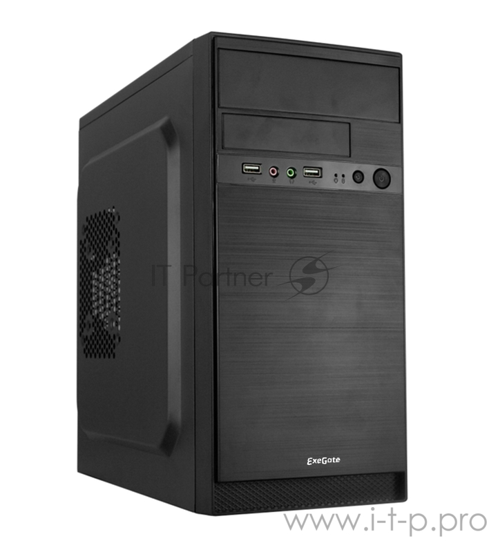 Корпус Minitower Exegate QA-408 Black, mATX, <XP400, Black, 120mm> 2*USB, Audio