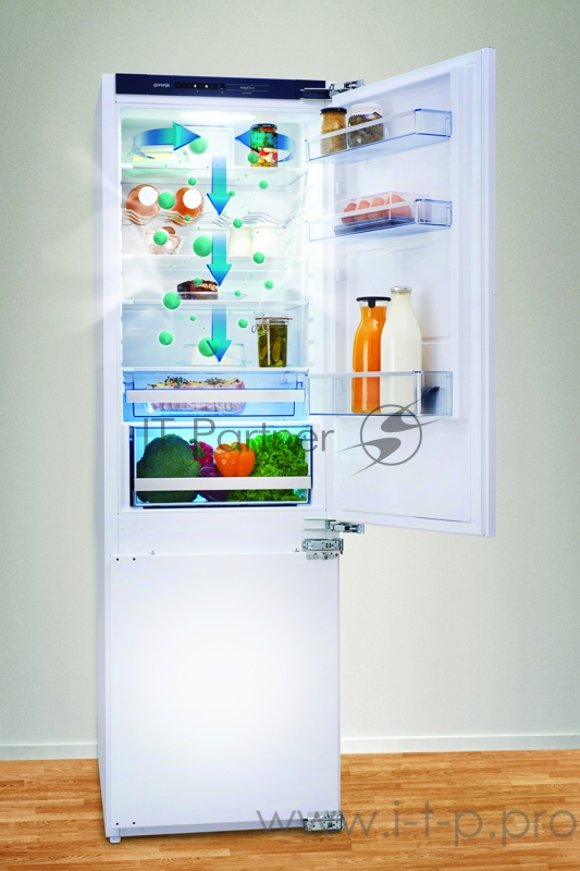 Встраиваемые холодильники GORENJE Встраиваемый двухкамерный холодильник, Класс энергопотребления: A++ Объем брутто: 269 л Тип установки: Встраиваемый прибор No Frost DualAdvance Габаритные размеры (шхвхг): 54 × 177.2 × 54.5 см