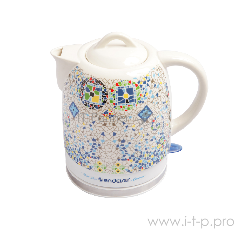 Чайник электрический Endever Skyline KR-420 C. 1 600 Вт, керам. корпус , 1,7л, белый с рисунком