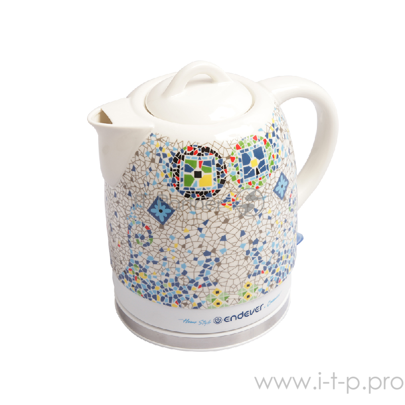 Чайник электрический Endever Skyline KR-420 C. 1 600 Вт, керам. корпус , 1,7л, белый с рисунком