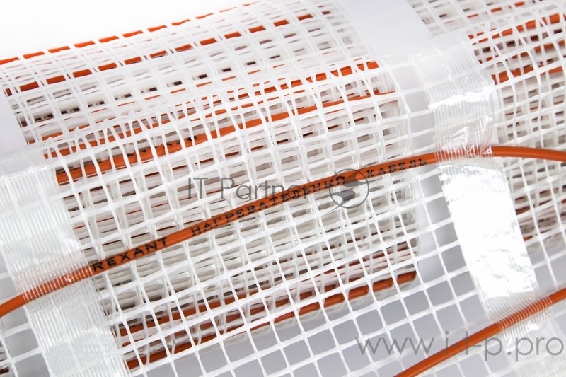 Теплый пол (нагревательный мат) REXANT Extra, площадь10,0 м2 (0,5 х 20,0 метров),1600Вт, (двух жильный)