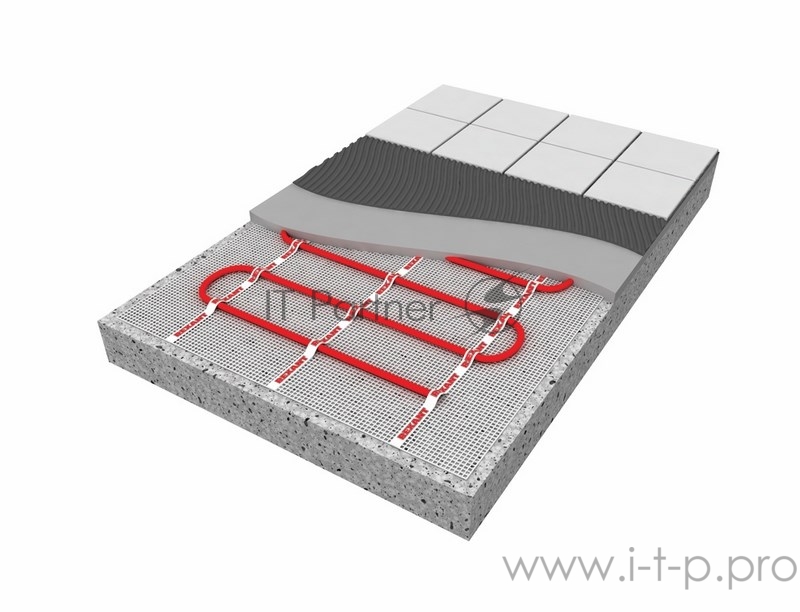 Теплый пол (нагревательный мат) REXANT Extra, площадь 0,7 м2 (0,5 х 1,4 метра), 112Вт, (двух жильный)