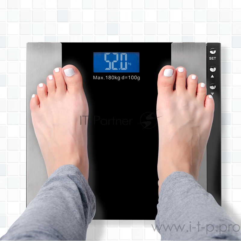 Весы напольные электронные до 180 кг с диагностикой, черные SMART Life REXANT