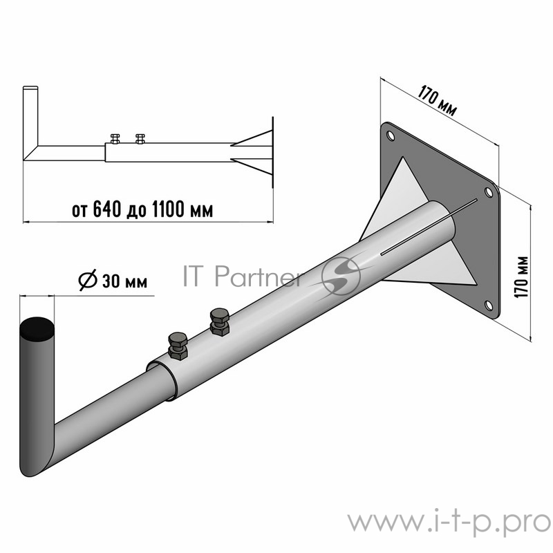 Кронштейн эфирный 60-110 см телескопический REXANT