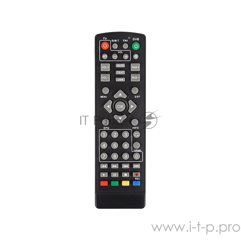 Пульт универсальный для DVB-T2 с функцией управления телевизором (RX-DVB-014) REXANT