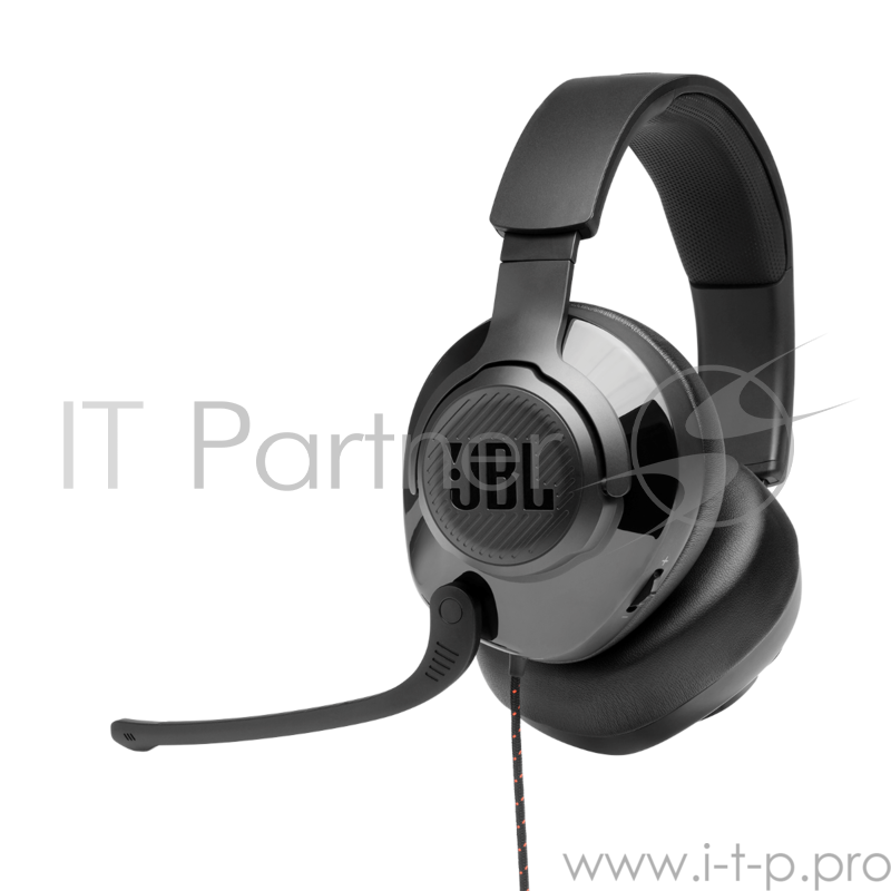 Гарнитура игровая с микрофоном JBL Quantum 200 черный проводная оголовье (JBLQUANTUM200BLK)