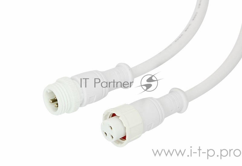 Соединительный кабель (3pin) герметичный (IP67) 3х0.5мм² белый REXANT