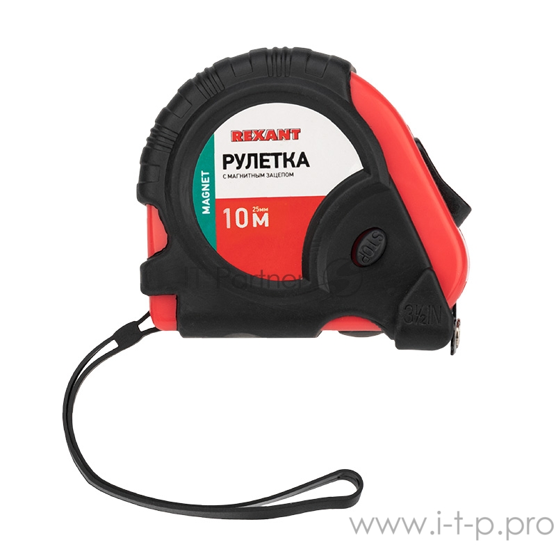 Рулетка измерительная «Профи» прорезиненный корпус, магнитная REXANT, 10 м х 25 мм