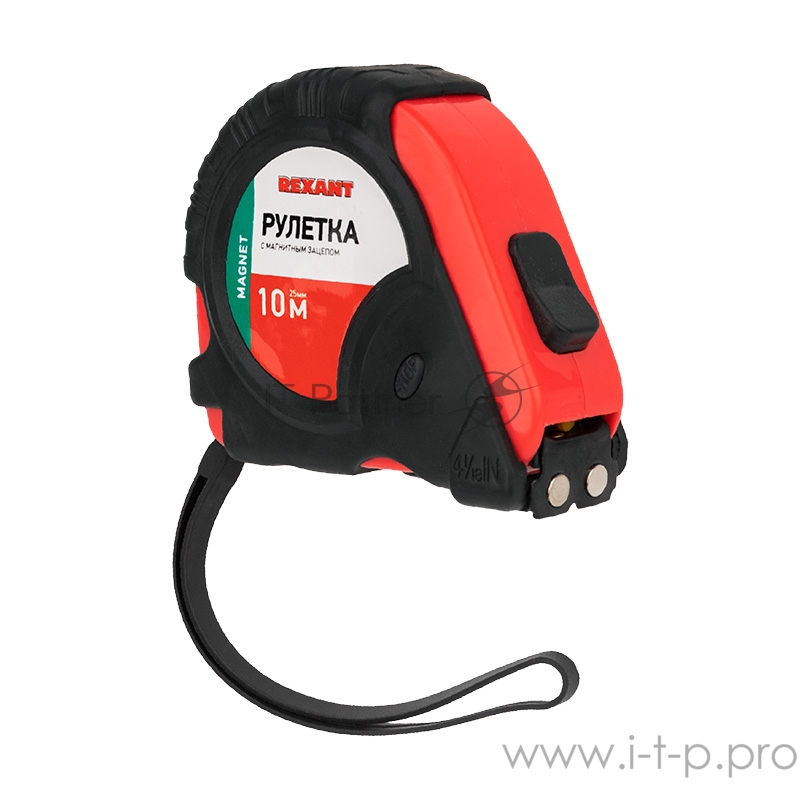 Рулетка измерительная «Профи» прорезиненный корпус, магнитная REXANT, 10 м х 25 мм
