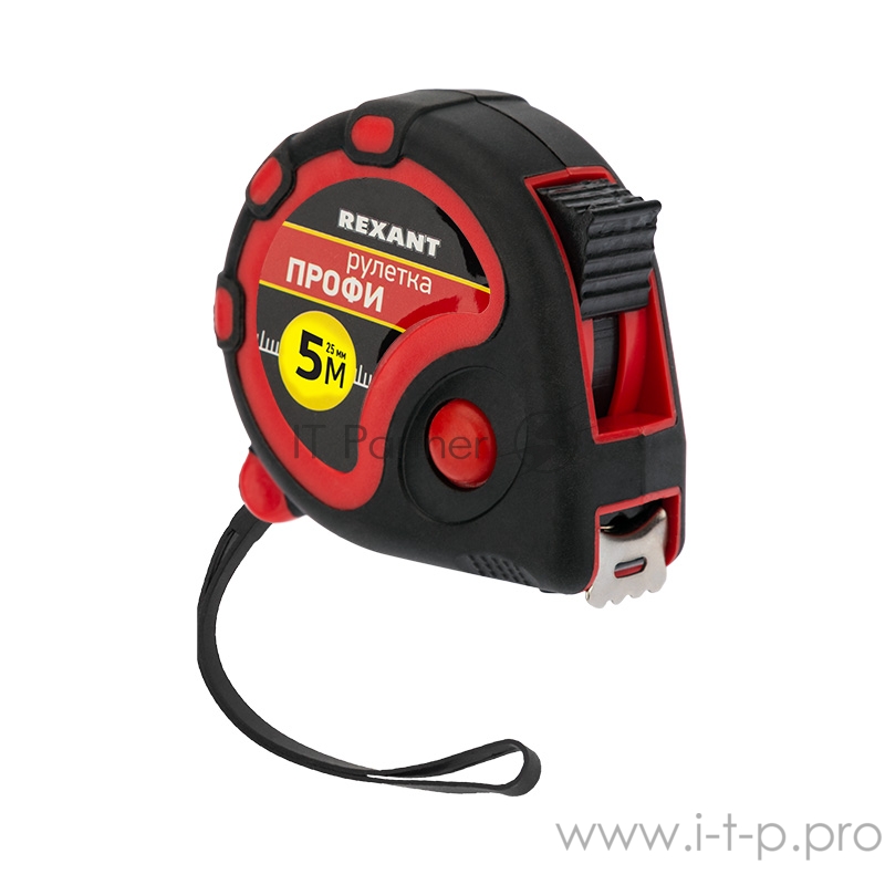 Рулетка измерительная «Профи» прорезиненный корпус REXANT, 5 м х 25 мм