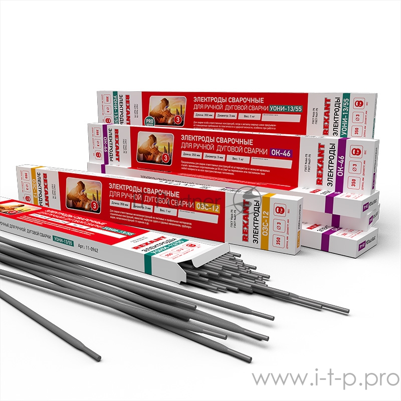 Электрод REXANT УОНИ-13/55, 350 мм/3 мм, пачка 1 кг