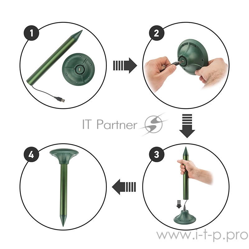 Ультразвуковой отпугиватель кротов на солнечной батарее (R30) REXANT
