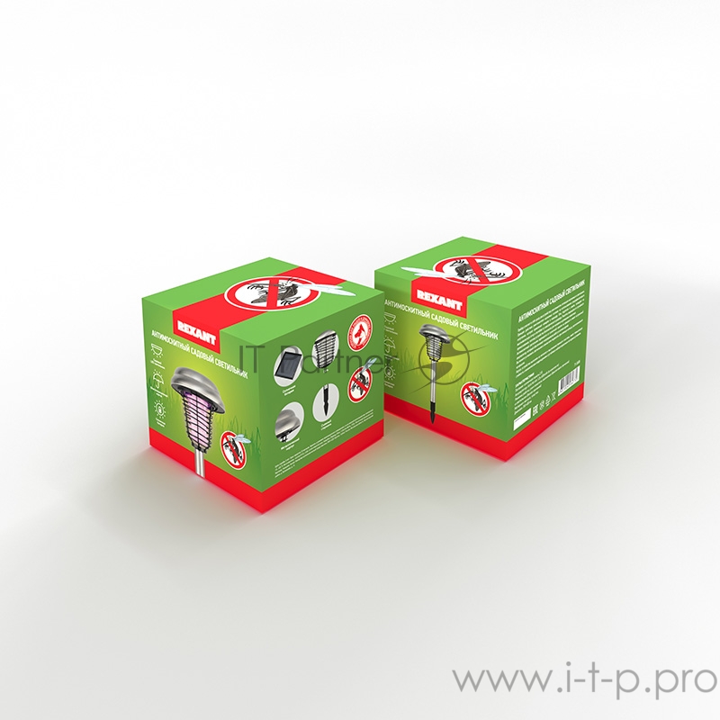 Антимоскитный садовый светильник на солнечной батарее R20 металл REXANT