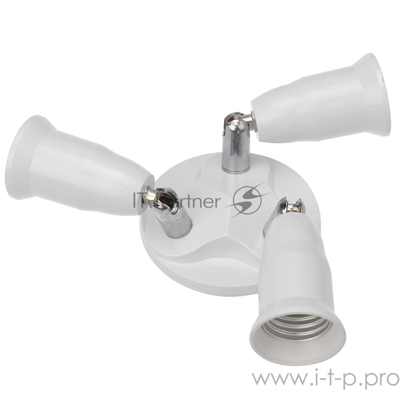 Разветвитель цокольный Е27-3хЕ27 (поворотный цоколь) белый REXANT