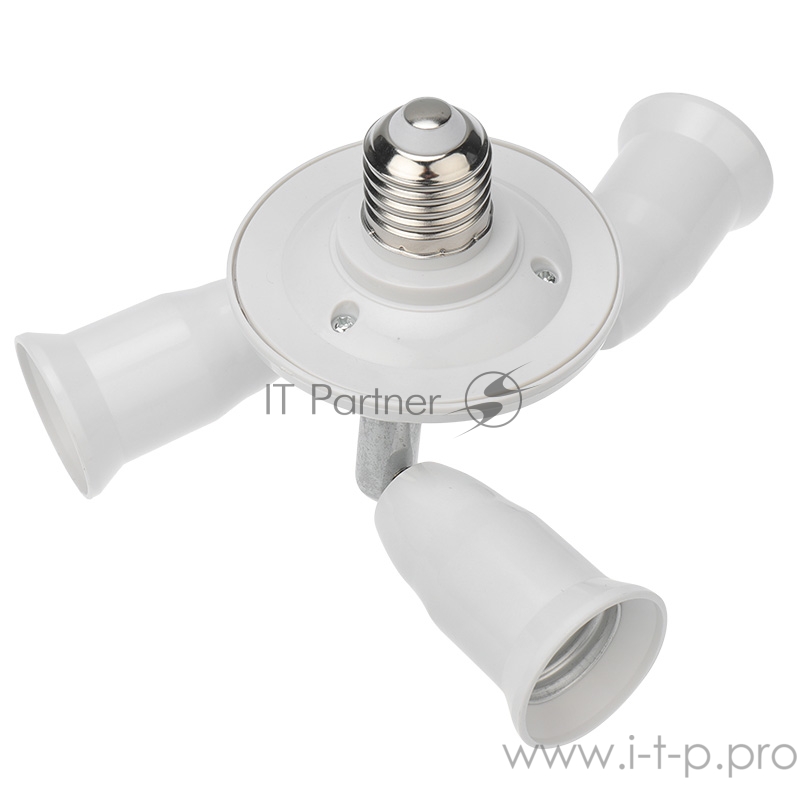 Разветвитель цокольный Е27-3хЕ27 (поворотный цоколь) белый REXANT