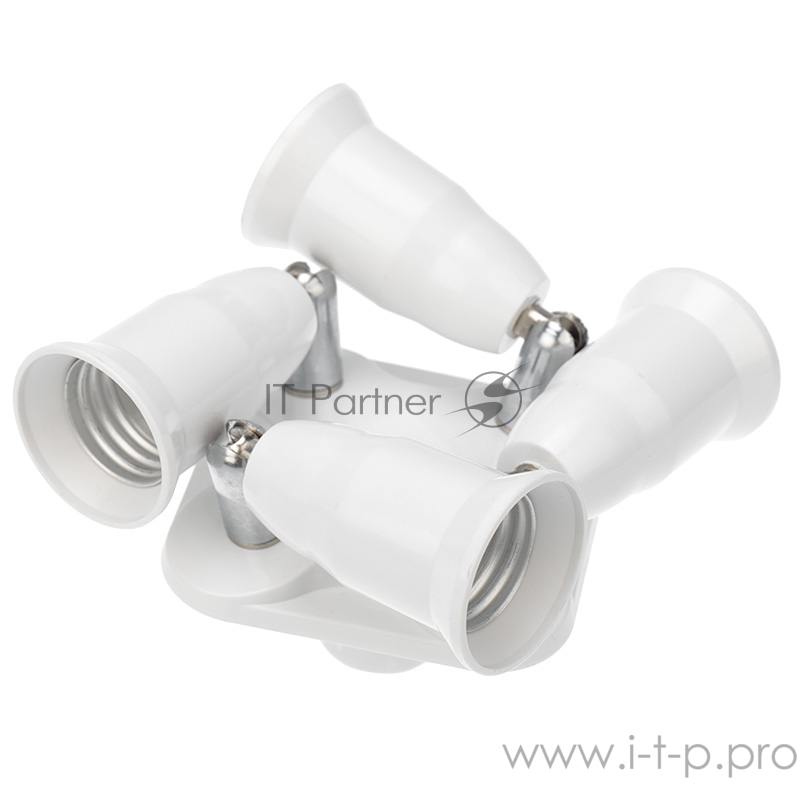 Разветвитель цокольный Е27-4хЕ27 белый REXANT