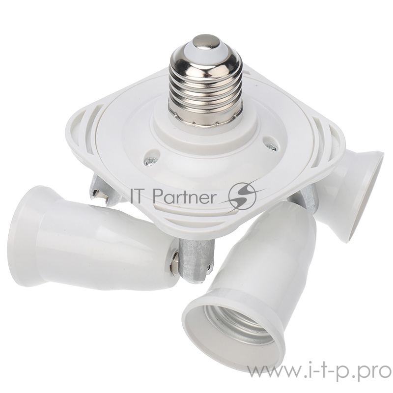 Разветвитель цокольный Е27-4хЕ27 белый REXANT