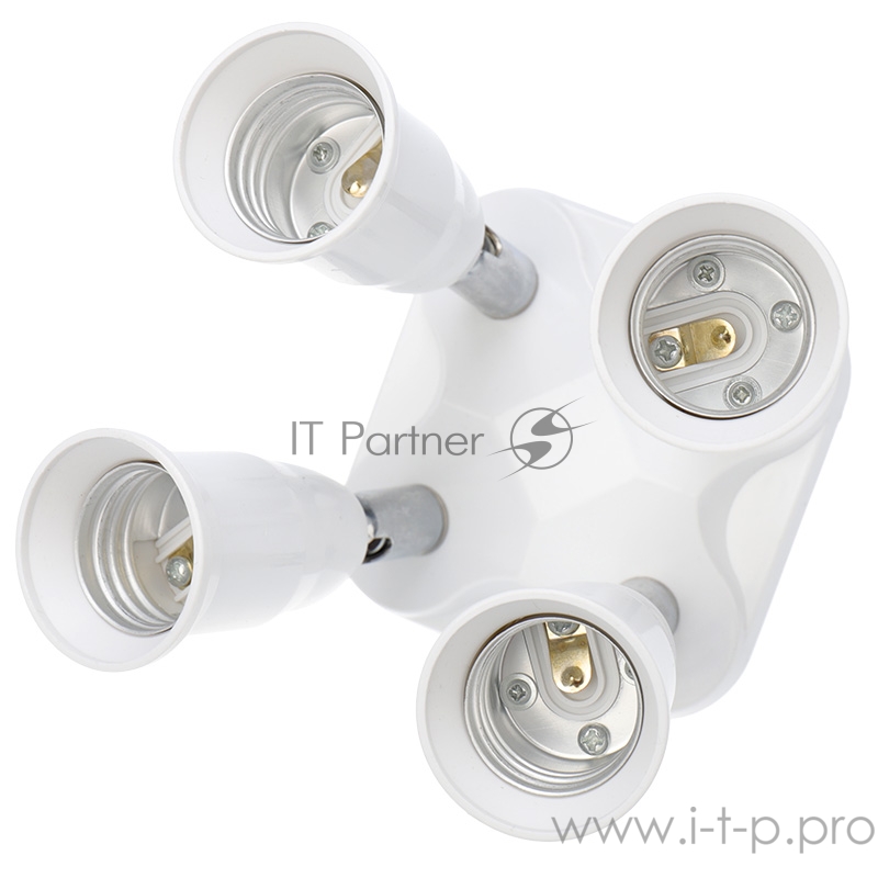 Разветвитель цокольный Е27-4хЕ27 белый REXANT