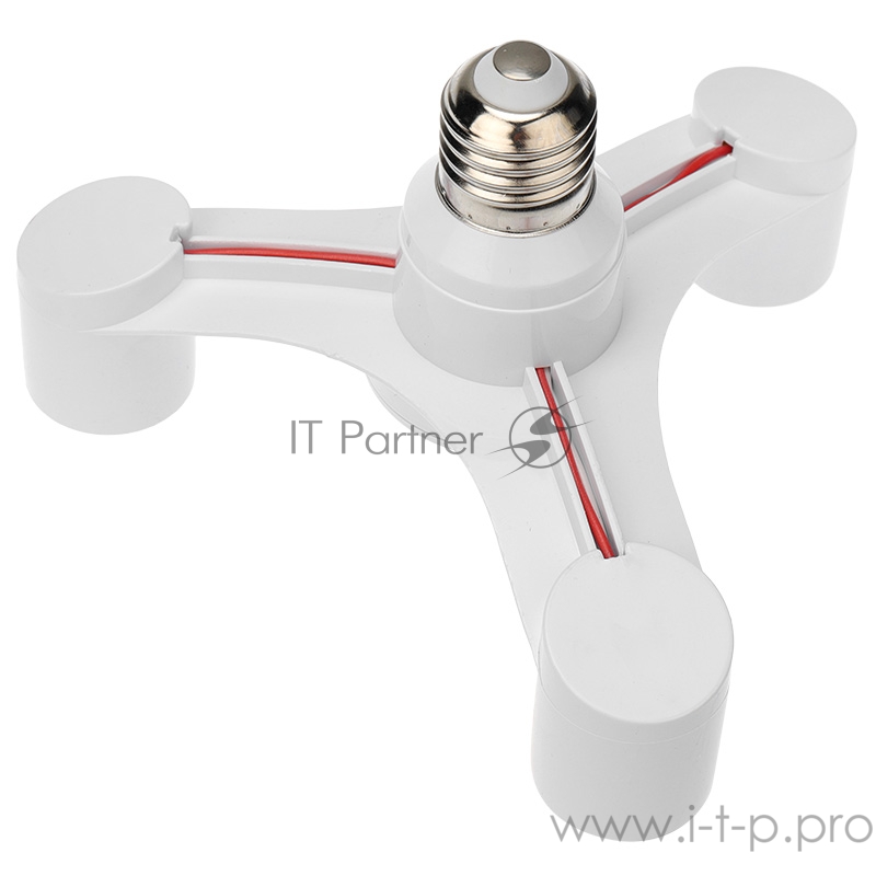 Разветвитель цокольный Е27-3хЕ27 белый REXANT